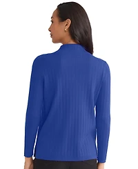 Jones New York Women's Wide Rib Funnel Neck Sweater