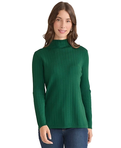 Jones New York Women's Wide Rib Funnel Neck Sweater