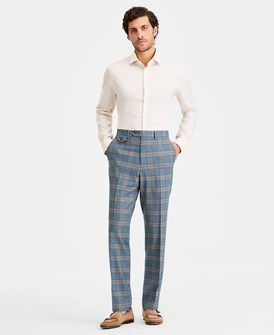 Tayion Collection Men's Classic-Fit Plaid Suit Separate Pants