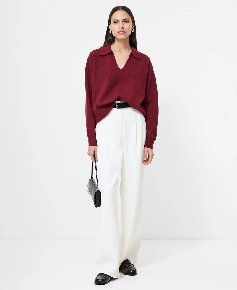 French Connection Women's Sloane Knit Collared Sweater