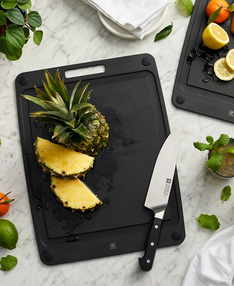 Zwilling Plant Fiber 17x13" Slate with Juice Grooves and Silicone Feet Cutting Board