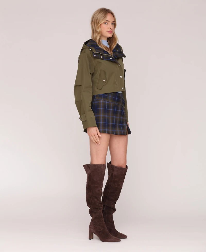 Avec Les Filles Women's Cropped Oversized Anorak Jacket