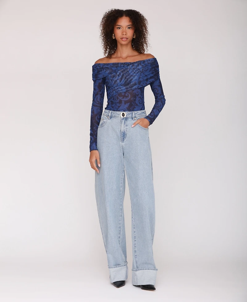 Avec Les Filles Women's Off-The-Shoulder Bodysuit Top