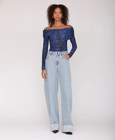 Avec Les Filles Women's Off-The-Shoulder Bodysuit Top