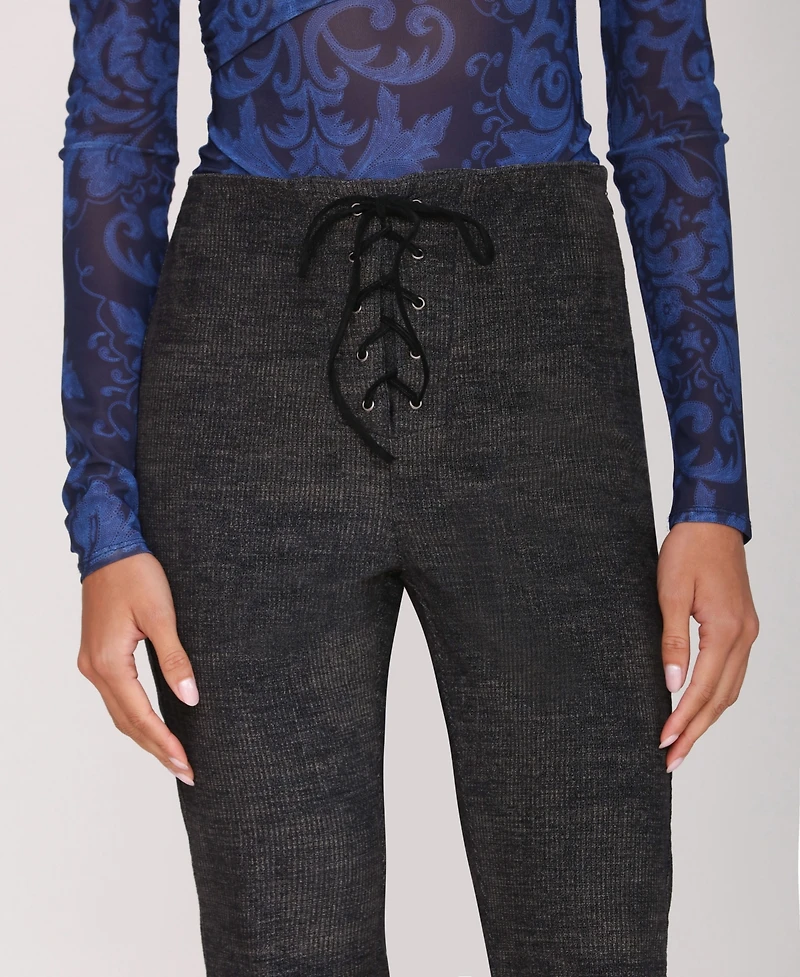 Avec Les Filles Women's Lace-Up Flare Pants