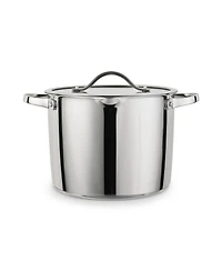 Tramontina Tempo Tri-Ply Base Stainless Steel 8-Quart Stock Pot with Glass Lid