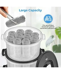 Sugift Large Capacity Hot Towel Warmer Towel Steamer with 2-Layer Baskets, 60-Min Timer, Auto Shut-Off