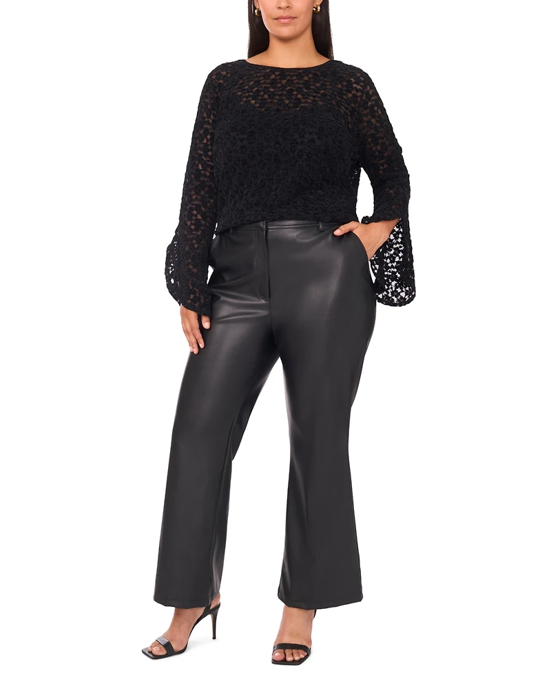 Vince Camuto Plus Long Ruffle Sleeve Top