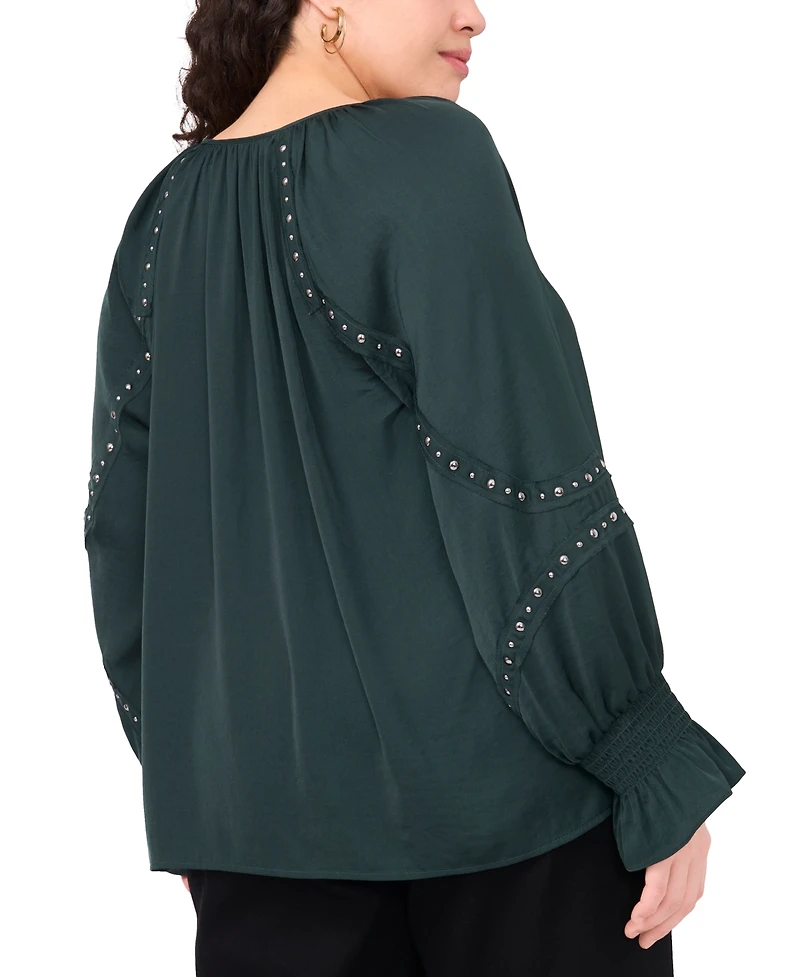 Vince Camuto Plus Embellished V-Neck Top