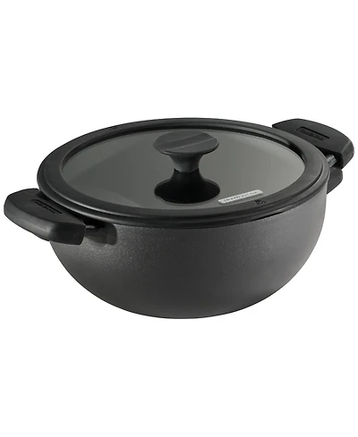 Tramontina Utsava Pre-Seasoned Cast Iron 3.9-Quart Kadai with Lid