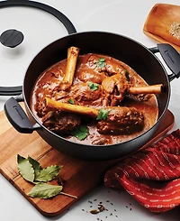 Tramontina Utsava Pre-Seasoned Cast Iron 4.9-Quart Kadai with Lid