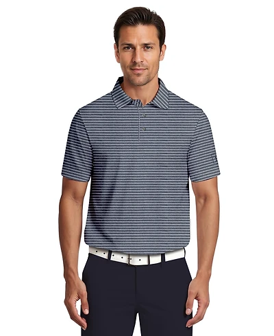 Pga Tour Men's Heathered Stripe Golf Polo Shirt