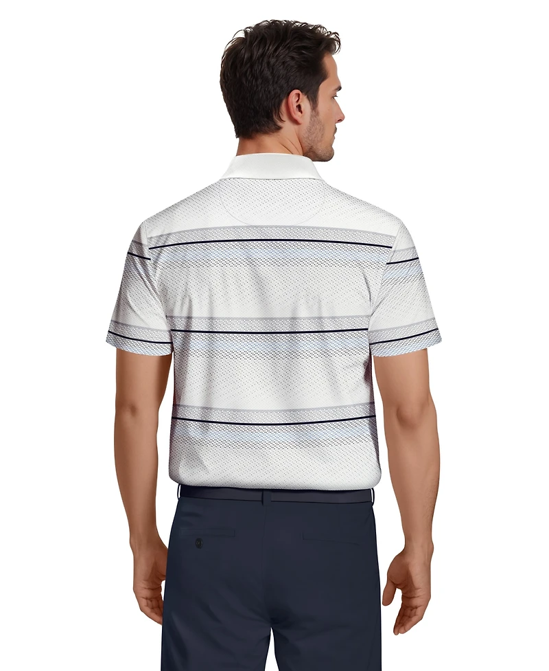 Pga Tour Men's All Over Energize Geo Stripe Polo Shirt