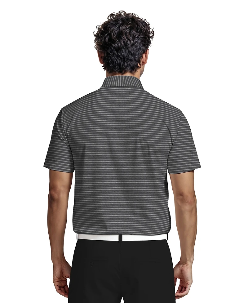 Pga Tour Men's Heathered Stripe Golf Polo Shirt