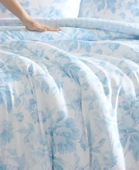 Laura Ashley Anja Textured Toile Washed Microfiber 7-Pc. Comforter Set