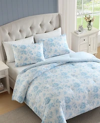 Laura Ashley Anja Textured Toile Washed Microfiber 7-Pc. Comforter Set, King