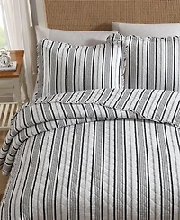 Laura Ashley Stripe Perfection Cotton 3-Pc. Quilt Set, Full/Queen