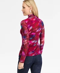 I.n.c. International Concepts Women's Printed Mock-Neck Top, Macy's Exclusive