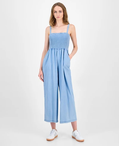 Tommy Hilfiger Women's Smocked Chambray Jumpsuit