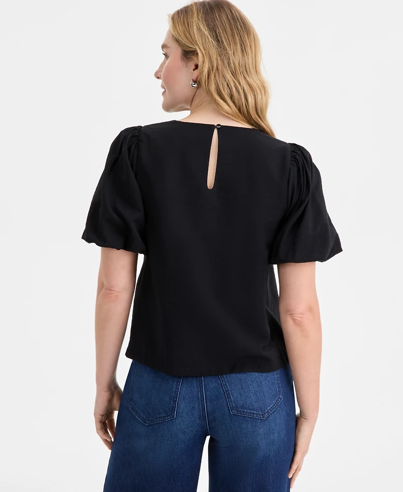On 34th Woven Puff-Sleeve Top, Macy's Exclusive