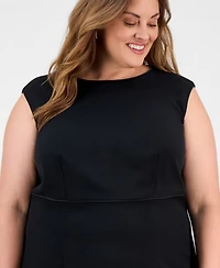 Kasper Plus Stretch-Crepe Sleeveless Sheath Dress