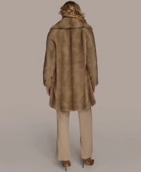 Donna Karan New York Women's Notched-Collar Faux-Fur Coat