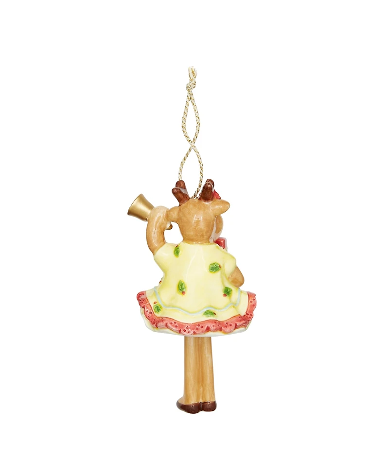 Spode Kit Kemp Christmas Bell Reindeer Ornament