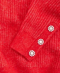 On 34th Women's V-Neck Jewel-Button-Cuff Sweater, Macy's Exclusive