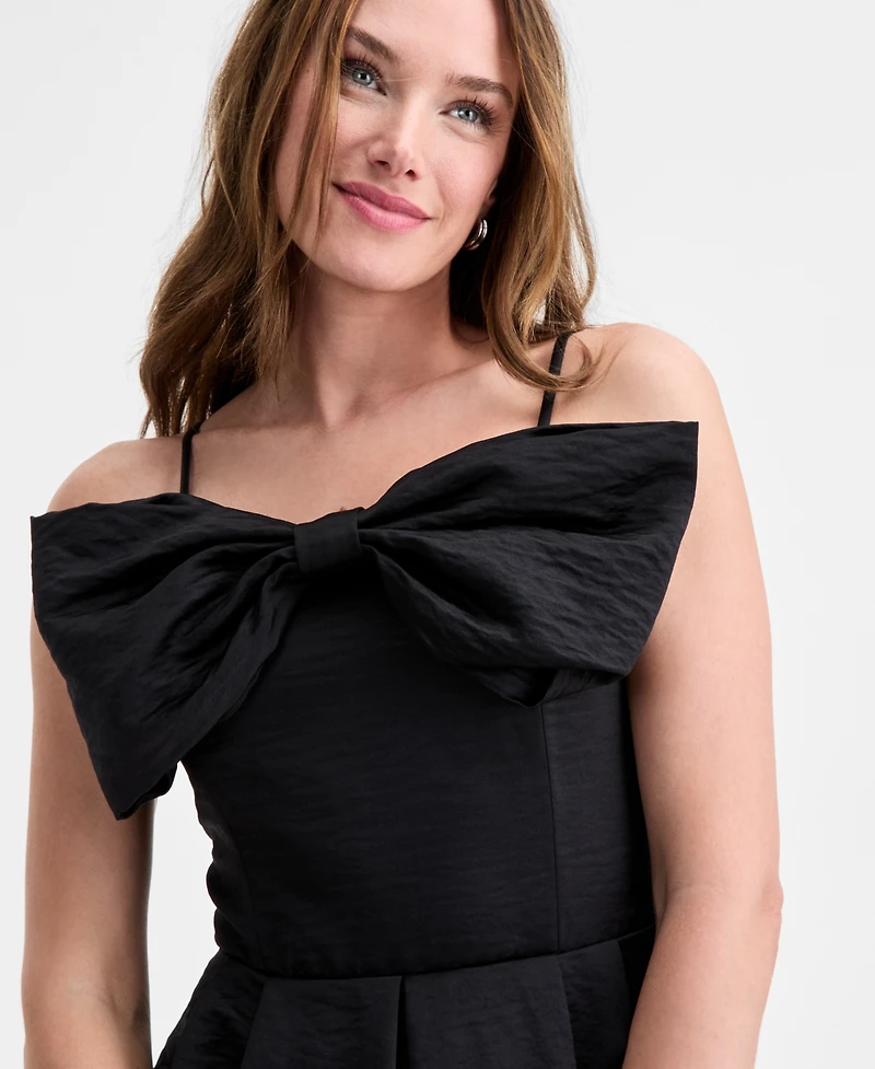 On 34th Women's Satin Bow-Detail Mini Dress, Macy's Exclusive