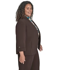 Calvin Klein Plus Notch-Lapel 3/4-Sleeve Jacket