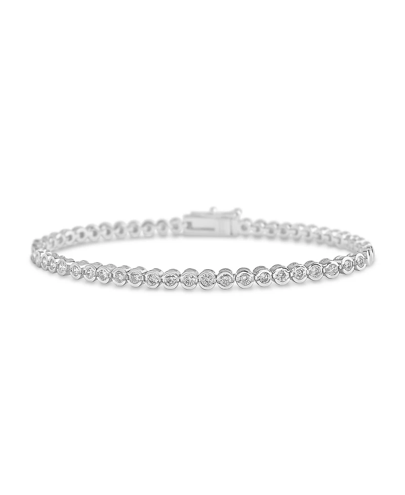 Sterling Forever Bezel Cubic Zirconia Tennis Bracelet