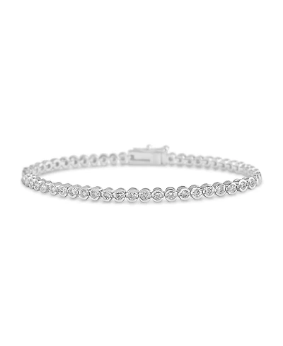 Sterling Forever Bezel Cubic Zirconia Tennis Bracelet