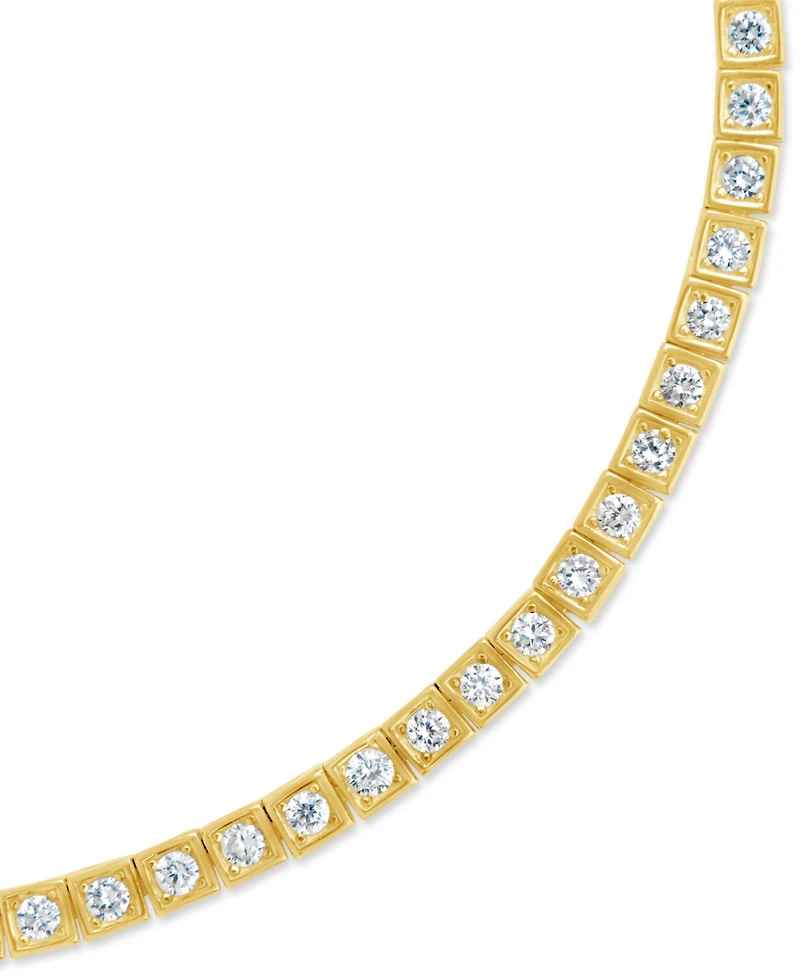 Sterling Forever Christina Square Cubic Zirconia Tennis Bracelet