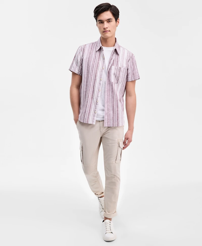 Sun + Stone Men's Patio Striped Short-Sleeve Button-Up Shirt, Macy's Exclusive