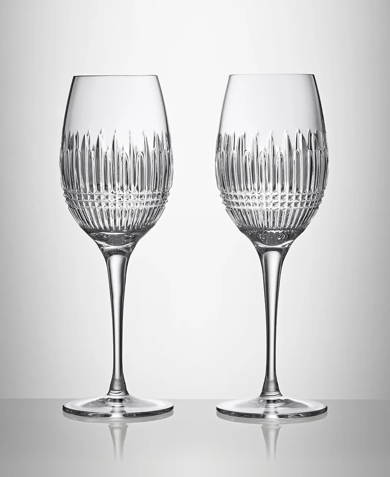 Waterford Lismore Diamond Essence White Wine Medium 15.5oz, Set of 2