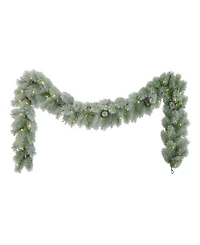Puleo 9' x 10" Pre-Lit Flocked Garland