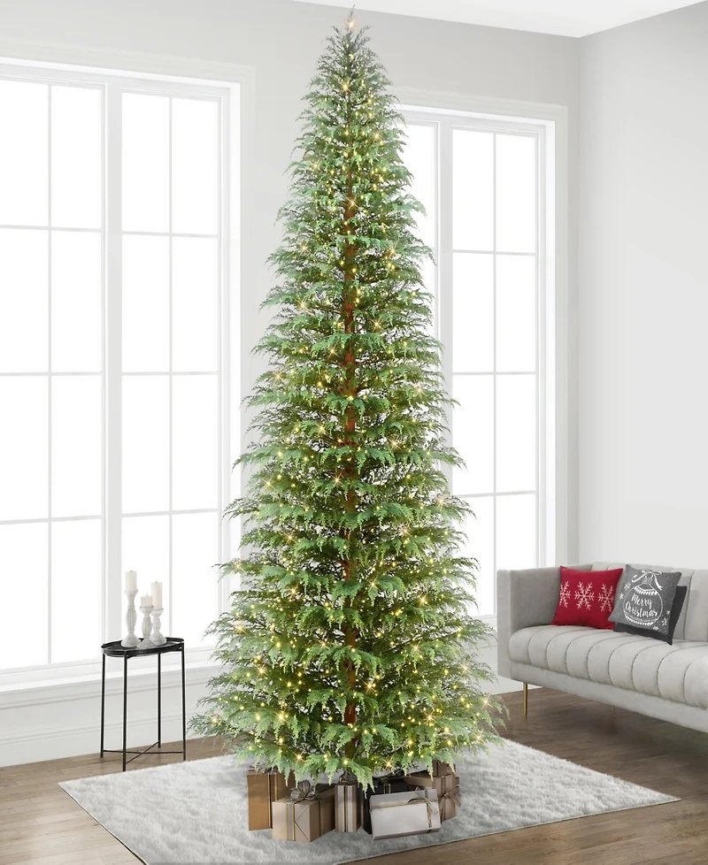 Puleo 12' Pre-Lit Artificia Cypress Christmas Tree