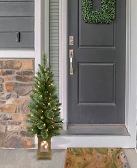 Puleo 3.5' Artificial Pre-Lit Potted Christmas Tree
