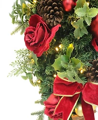 Puleo 28" Artificial Pre-Lit Adorned Swag