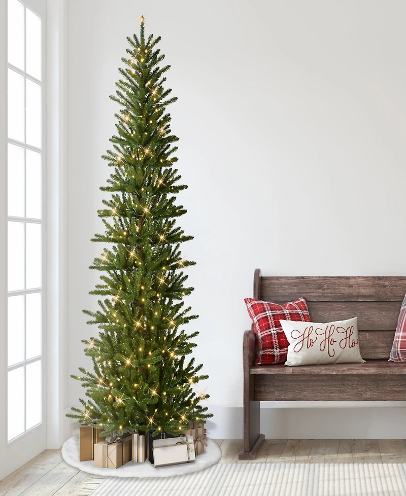 Puleo 7.5' Pre-Lit Artificial Slim Mountain View Spruce Tree