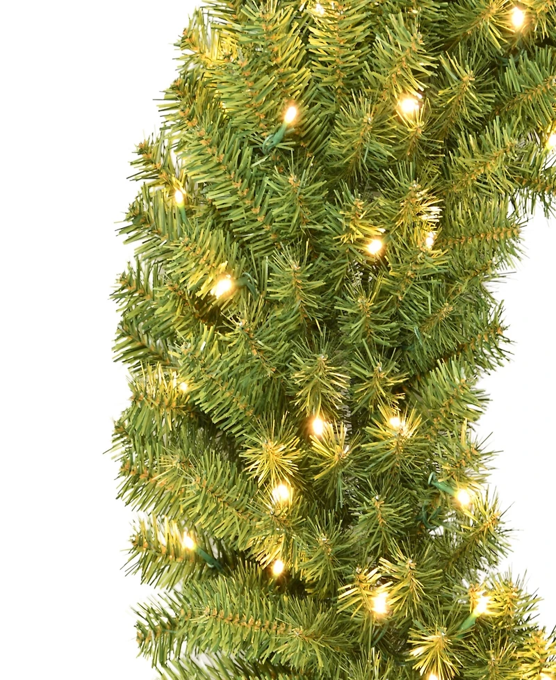 Puleo 48" Pre-Lit Artificial Utah Spruce Wreath with Warm White Led Lights