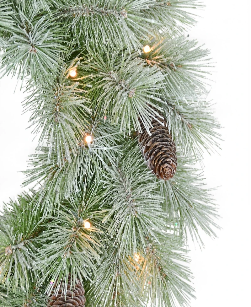 Puleo 24" Pre-Lit Artificial Flocked Wreath