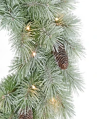 Puleo 24" Pre-Lit Artificial Flocked Wreath