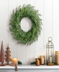 Puleo 24" Pre-Lit Artificial Flocked Wreath