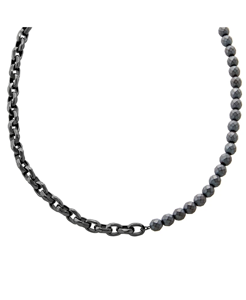 Armani Exchange Men's Gunmetal Hematite Chain Necklace
