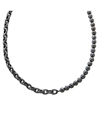 Armani Exchange Men's Gunmetal Hematite Chain Necklace