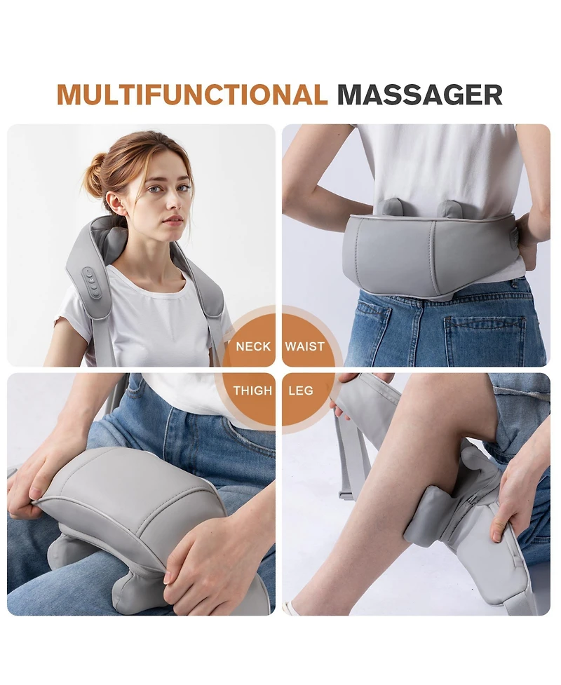 Skonyon Deep Tissue 6D Neck Massager Cordless Shiatsu Shoudler Massager with Heat Therapy