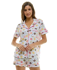 Derek Heart Women's Printed Top and Shorts Set