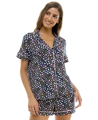 Derek Heart Women's Printed Top and Shorts Set