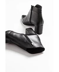 Forever & Always Shoes Finda Leather Block Heel Boot (Women)